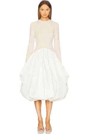 REVOLVE SIMKHAI Simkhai vestido midi kenlie en color beige talla L en - Beige. Talla L (también en M, S, XS).