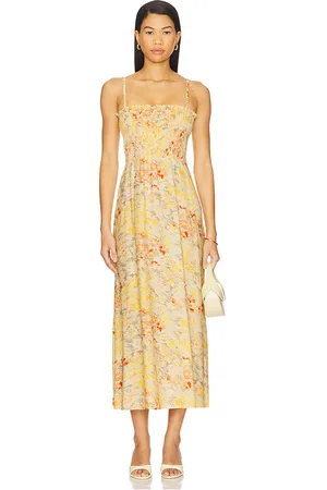 REVOLVE FAITHFULL THE BRAND Faithfull the brand vestido midi sorana en color amarillo talla L en - Yellow. Talla L (también en M, S, XL