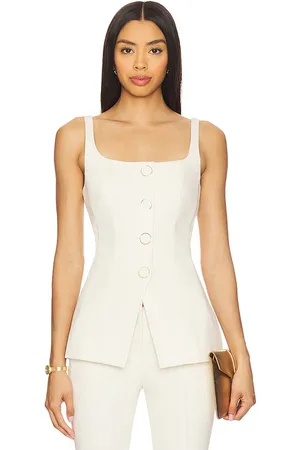 REVOLVE Veronica Beard Veronica beard liana top en color crema talla 10 en - Cream. Talla 10 (también en 2, 4, 6, 8).
