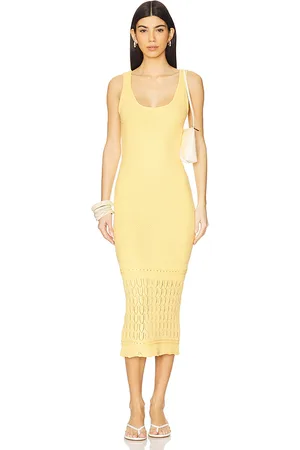 REVOLVE PEIXOTO Peixoto vestido punto liv en color amarillo talla L en - Yellow. Talla L (también en M, S, XS).
