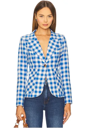 REVOLVE Smythe Smythe blazer duquesa con bolsillo de parche. en color azul talla 0 en / Whiskey Leather Patches - Blue. Talla 0 (también en 10