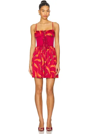 REVOLVE Leslie Amon Leslie amon minivestido con corset lencero en color rojo talla L en - Red. Talla L (también en M, S, XL, XS).
