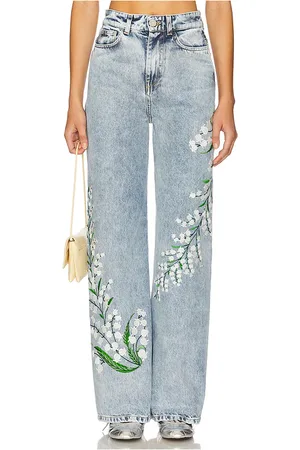 REVOLVE Vivetta Vivetta jeans con bordado de lirios. lily en color talla 27 en - Blue. Talla 27 (también en 28, 29, 30).