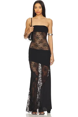 REVOLVE Indah Indah vestido largo victoria en color talla L en - Black. Talla L (también en M, S).