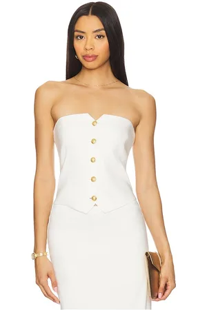 REVOLVE Alice + Olivia Alice + olivia kelcey vest top en color blanco talla 0 en - White. Talla 0 (también en 10, 12, 6, 8).