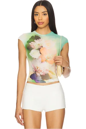 REVOLVE AFRM Afrm nina top en color green,blush talla L en - Green,Blush. Talla L (también en M, S, XL, XS).