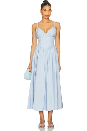 REVOLVE NICHOLAS Nicholas vestido midi becker en color bebe azul talla 0 en - Baby Blue. Talla 0 (también en 4, 6).