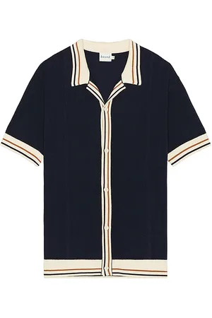 REVOLVE Bound Bound stevie waffle ribbed knit polo en color azul talla L en - Blue. Talla L (también en M, S).