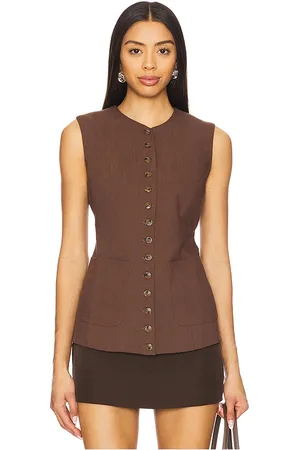REVOLVE HEARTLOOM Heartloom chaleco josette en color marrón talla L en - Brown. Talla L (también en M, S, XL, XS).