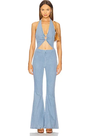 REVOLVE Retrofete Retrofete jumpsuit denim kairi en color azul talla M en - Blue. Talla M (también en S).