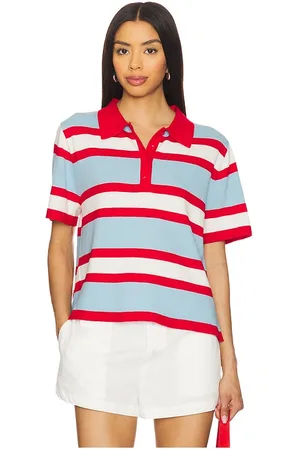 REVOLVE Alice + Olivia Alice + olivia polo a rayas tillie en color azul, rojo talla L en - Blue,Red. Talla L (también en M, S, XL, XS).