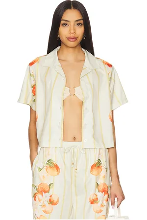 REVOLVE La Porte La porte camisa de manga corta tipo boxy ruby en color amarillo talla L en - Yellow. Talla L (también en M, S, XL