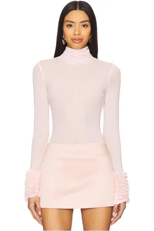 REVOLVE AFRM Afrm top de manga larga helena en color rosado talla 2X en - Pink. Talla 2X (también en S).