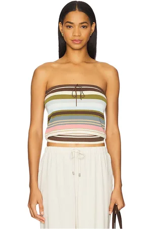 REVOLVE FAITHFULL THE BRAND Faithfull the brand top sin tirantes arlette en color brown,blue talla L en - Brown,Blue. Talla L (también en S