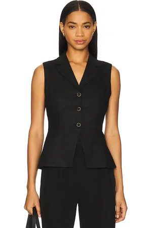 REVOLVE Elodie the Label Elodie the label chaleco de lino mila en color talla L en - Black. Talla L (también en M, S, XS).