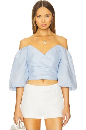 REVOLVE Bardot Bardot la camiseta de lino eva en color bebe azul talla 4 en - Baby Blue. Talla 4 (también en 10, 8).
