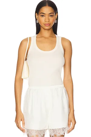 REVOLVE Rohe Rohe top de cuello redondo de canalé fino. en color ivory talla 38/6 en - Ivory. Talla 38/6 (también en 40/8, 42/10).