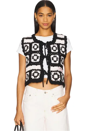 REVOLVE Ganni Ganni chaleco de ganchillo en color negro talla L en - Black. Talla L (también en M, S, XS).