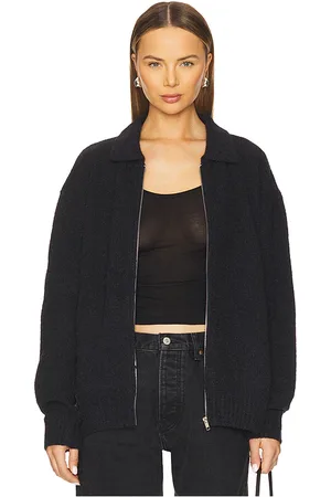 REVOLVE Aya Muse Aya muse chaqueta de punto con cremallera y cuello en color charcoal talla M en - Charcoal. Talla M (también en S, XS, XXS).