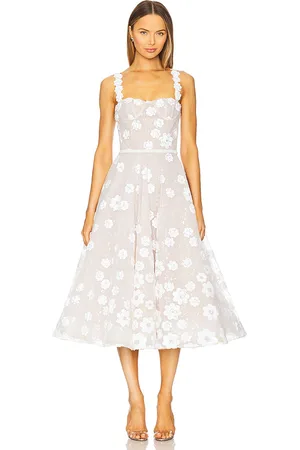 REVOLVE Bronx and Banco Bronx and banco vestido midi con lentejuelas y bordado floral mademoiselle en color talla L en - White. Talla L (también