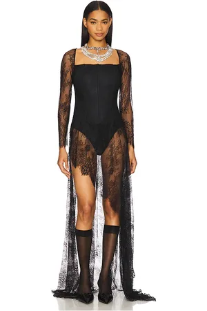 REVOLVE Kim Shui Kim shui vestido asymmetrical corset lace en color talla M en - Black. Talla M (también en S, XS).
