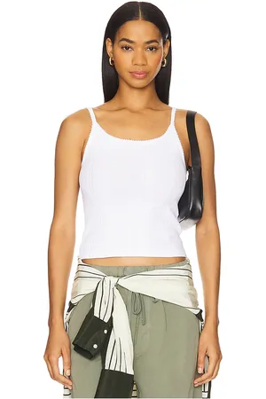 REVOLVE RE/DONE Re/done camiseta tirantes varigated jolie en color blanco talla L en - White. Talla L (también en M, S, XS).