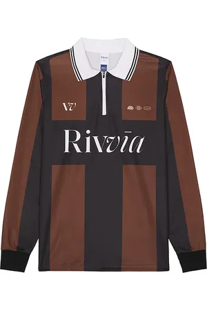 REVOLVE Rivvia Projects Rivvia projects team vv long sleeve polo en color black,brown talla L en Marrón & Negro - Black,Brown. Talla L (también en M, S, XL/1