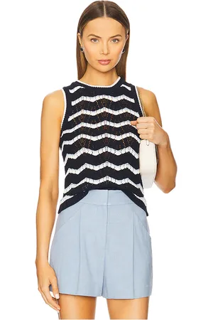 REVOLVE Veronica Beard Veronica beard camiseta tirantes jerrel en color azul marino talla M en Navy Off White & Bluebell - Navy. Talla M (también en S, XL).