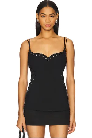 REVOLVE Paris Georgia Paris georgia top sin mangas con detalles de ojales en forma de corazón en color talla M en - Black. Talla M (también en S