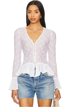 REVOLVE Free People Free people blusón elias en color ivory talla L en - Ivory. Talla L (también en M, S, XL, XS).