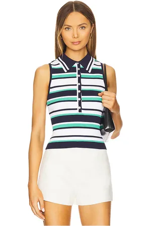 REVOLVE 525 525 camiseta tirantes vivienne johnny collar striped en color navy,white talla L en - Navy,White. Talla L (también en M, S, XL, XS
