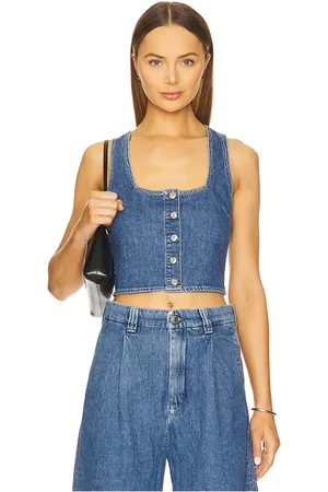 REVOLVE DL1961 Dl1961 lizzie cropped top en color azul talla M en - Blue. Talla M (también en XS).