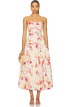 REVOLVE NICHOLAS Nicholas vestido midi despina bubble en color rosado talla 0 en - Pink. Talla 0 (también en 2).