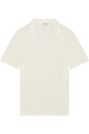 REVOLVE Onia Onia shaun linen polo en color talla L en - White. Talla L (también en S, XL/1X).