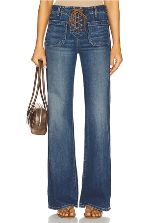 REVOLVE NILI LOTAN Nili lotan florence lace up jean en color azul talla 26 en - Blue. Talla 26 (también en 29).