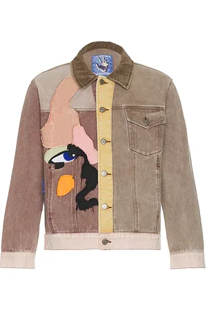 REVOLVE KidSuper Kidsuper chaqueta abotonada patchwork face en color marrón talla L en - Brown. Talla L (también en M, S, XL).