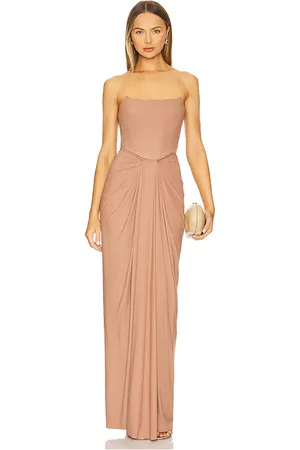 REVOLVE Deme by Gabriella Deme by gabriella vestido largo pearl en color talla S en - Brown. Talla S (también en XS).