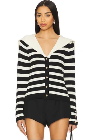 REVOLVE ASTR the Label Astr the label chaqueta raya cardigan en color negro, blanco talla L en - Black,White. Talla L (también en M, S).