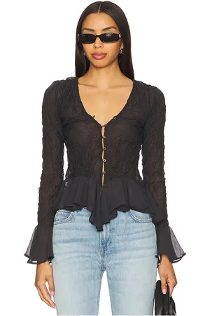 REVOLVE Free People Free people blusón elias en color talla L en - Black. Talla L (también en M, S, XL, XS).