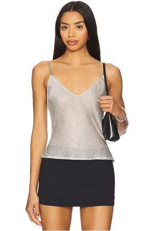 REVOLVE Bella Venice Bella venice the jackie top en color metálico talla L en - Metallic Silver. Talla L (también en M, S, XL, XS).