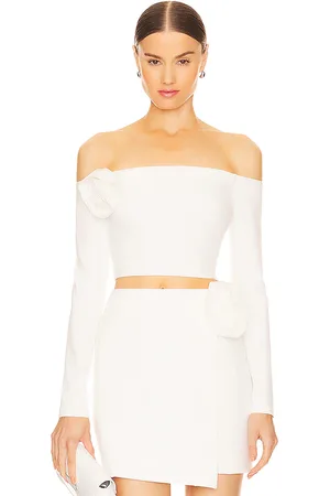 REVOLVE NICHOLAS Nicholas top con hombros descubiertos elaina en color blanco talla S en - White. Talla S (también en XS).