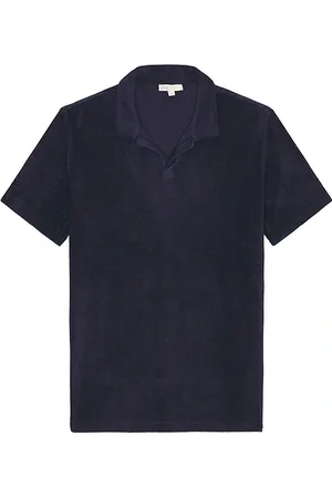 REVOLVE Onia Onia towel terry johnny collar polo en color azul marino talla L en - Navy. Talla L (también en M, S, XL/1X).