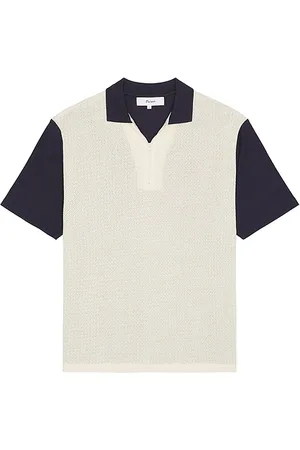 REVOLVE Palmes Palmes textured zip polo en color azul marino talla L en - Navy. Talla L (también en M, XL/1X).