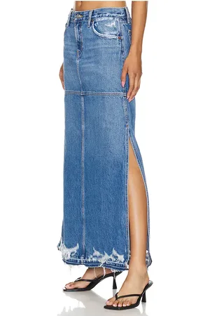 REVOLVE RE/DONE Re/done falda dividida de talle medio en color denim-medium talla 23 en - Denim-Medium. Talla 23 (también en 25).
