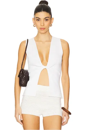 REVOLVE WeWoreWhat Weworewhat top sin mangas top en color talla L en - White. Talla L (también en M, S, XL, XS).