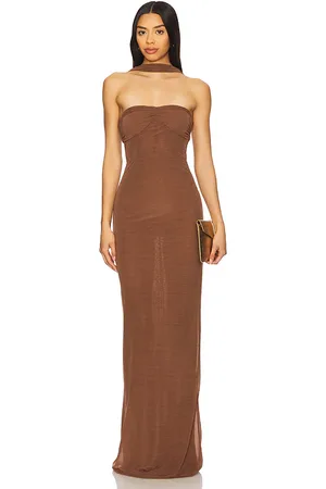 REVOLVE Camila Coelho Camila coelho vestido largo terese en color talla L en - Brown. Talla L (también en M, S, XL, XS).