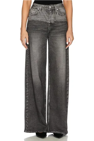 REVOLVE Rag & Bone Rag & bone jeans wide leg tiro alto miramar sofie en color charcoal talla 26 en - Charcoal. Talla 26 (también en 27, 28).