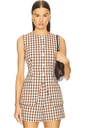 REVOLVE Veronica Beard Veronica beard chaleco lois en color marrón talla 10 en - Brown. Talla 10 (también en 12, 2, 4, 6).