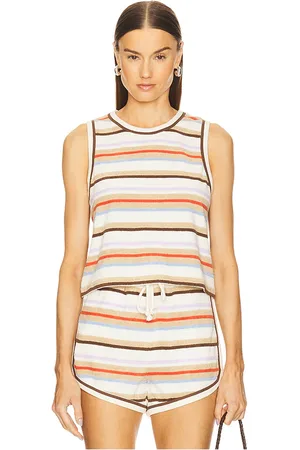 REVOLVE Veronica Beard Veronica beard camiseta tirantes cullen en color tan,blue talla L en - Tan,Blue. Talla L (también en M, S, XL, XS).
