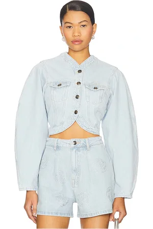 REVOLVE ROTATE Rotate chaqueta denim vinetta en color azul talla 32 en - Blue. Talla 32 (también en 38, 40, 42).